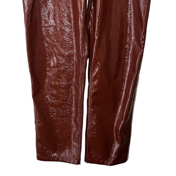 Abercrombie & Fitch Curve Love 90s Straight Pants Brown Leather Women’s Size 32 - Picture 4 of 13